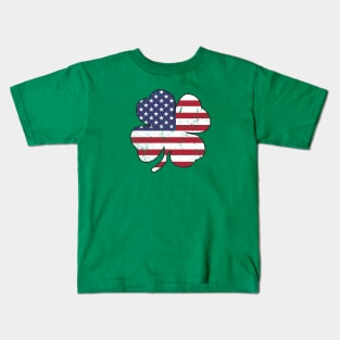 American Flag Shamrock Kids T-Shirt